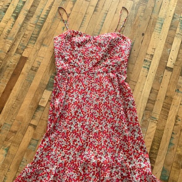 J Crew x Liberty Wiltshire Floral Berry Ruffle Hem Midi Dress - Picture 3 of 4